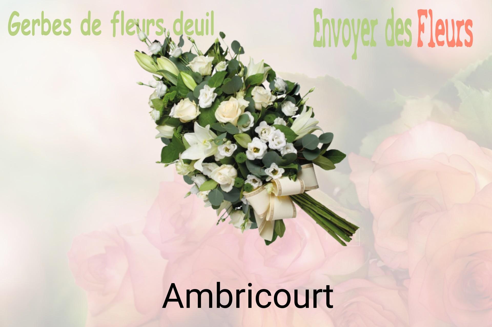 Gerbe de fleurs de deuil livrée à Ambricourt